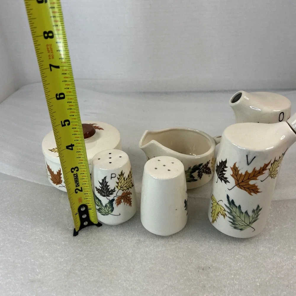 Relco Vintage Creamer Set Salt And Pepper Shaker Sugar Bowl Fall Decor Read